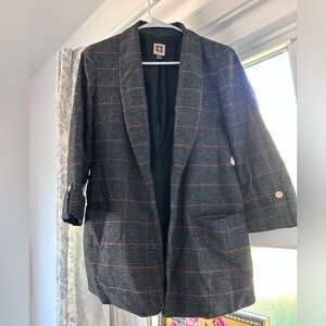 Grey plaid blazer